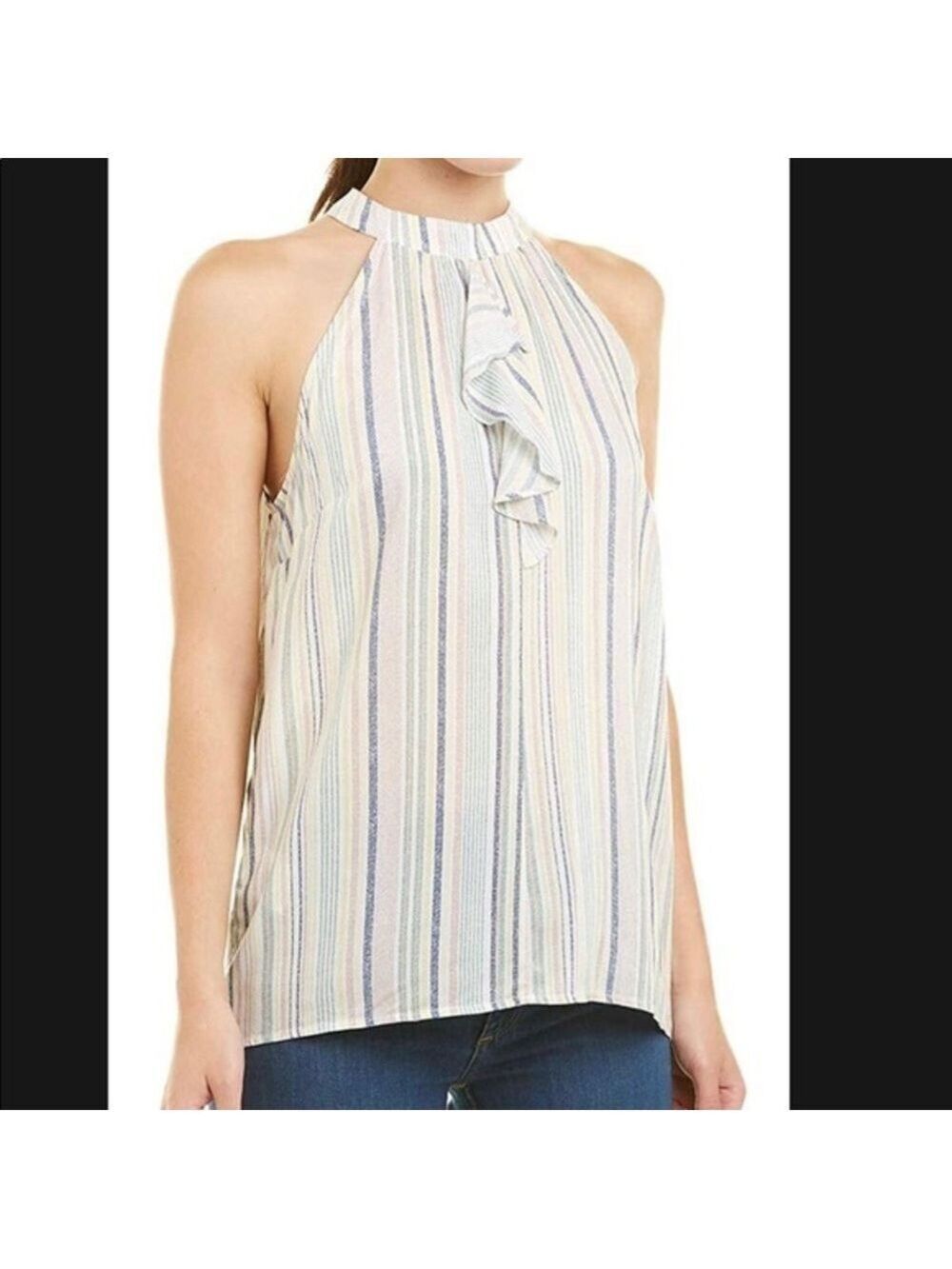 New BCBG Ruffle Halter Top - Picture 2 of 5